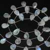 Natural Fine Quality Blue Flash White Moonstone Faceted Briolette Drop Beads Strand 20 Inches & Sizes from 12-14mm Approx. 